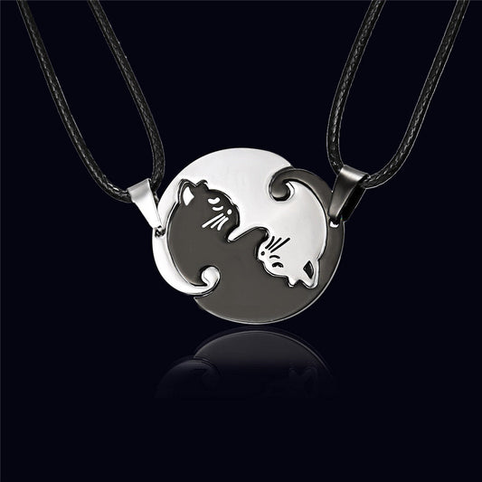 Couples Jewelry Black & White Couple Necklace