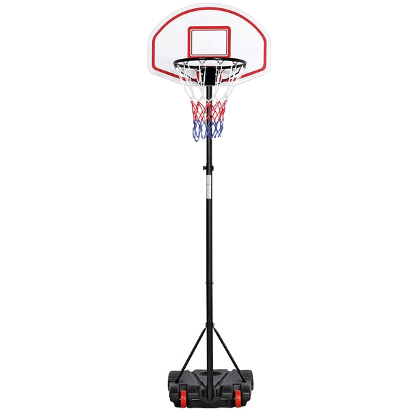 6.4-8.2 Ft. Height Adjustable Basketball Hoop System for Kids w/ Wheels