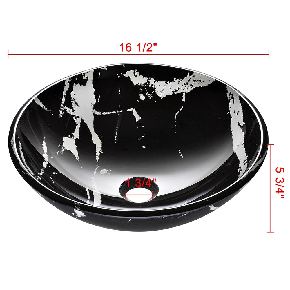 Bathroom Tempered Glass Round Vessel Sink