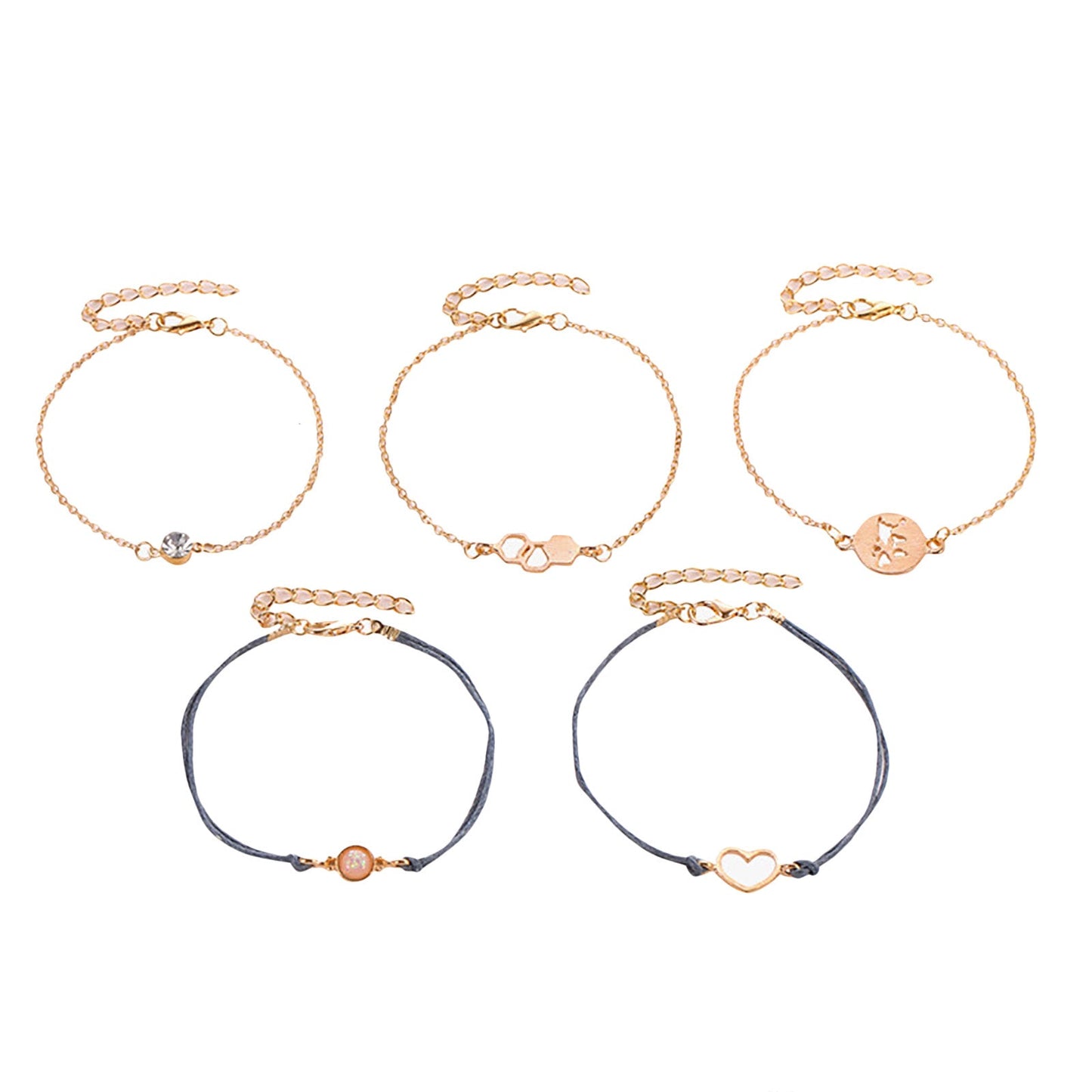 Boho Multilayer Bracelet Set Women Cuff Bangle Chain