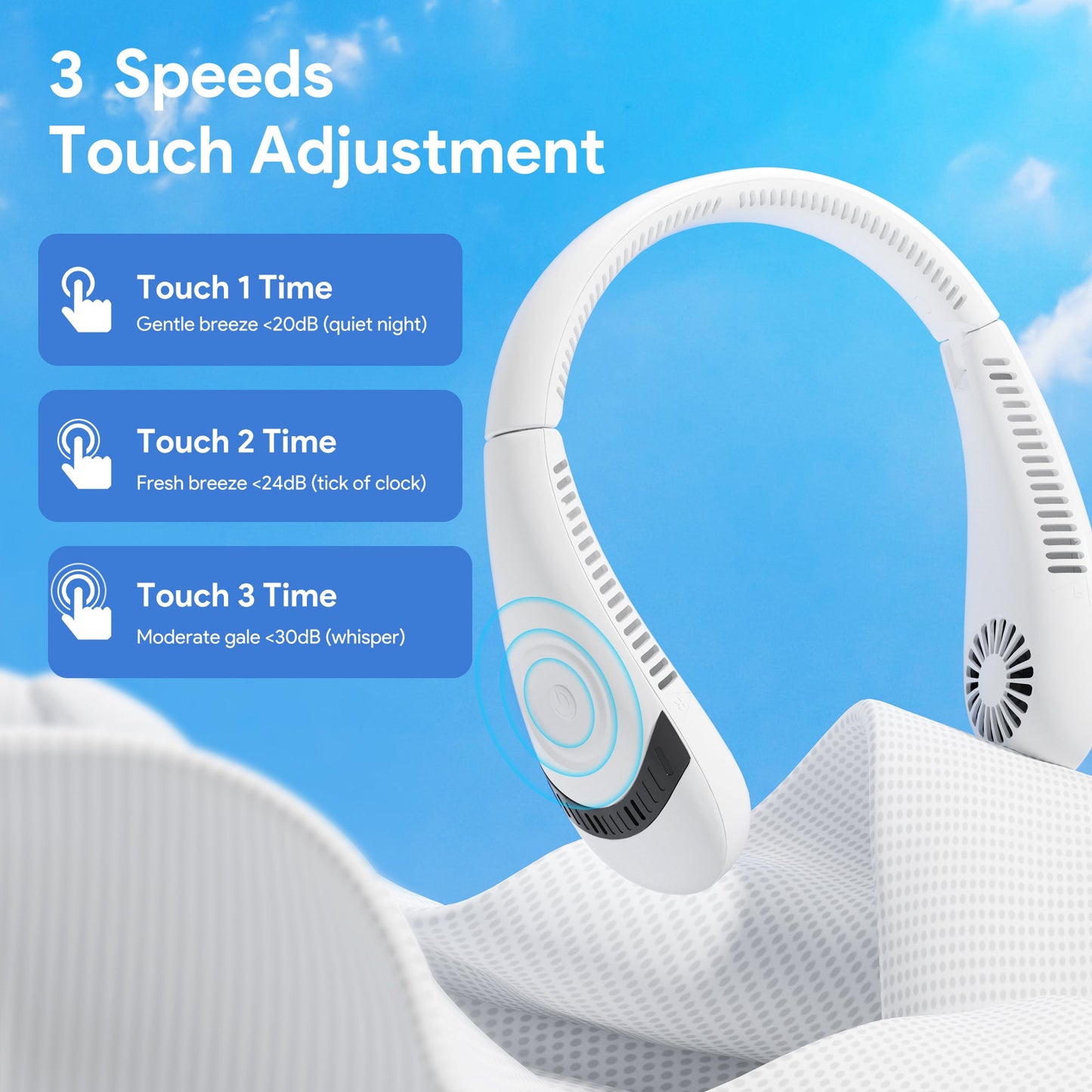 Portable Neck Fan,USB Rechargeable Hands Free Bladeless