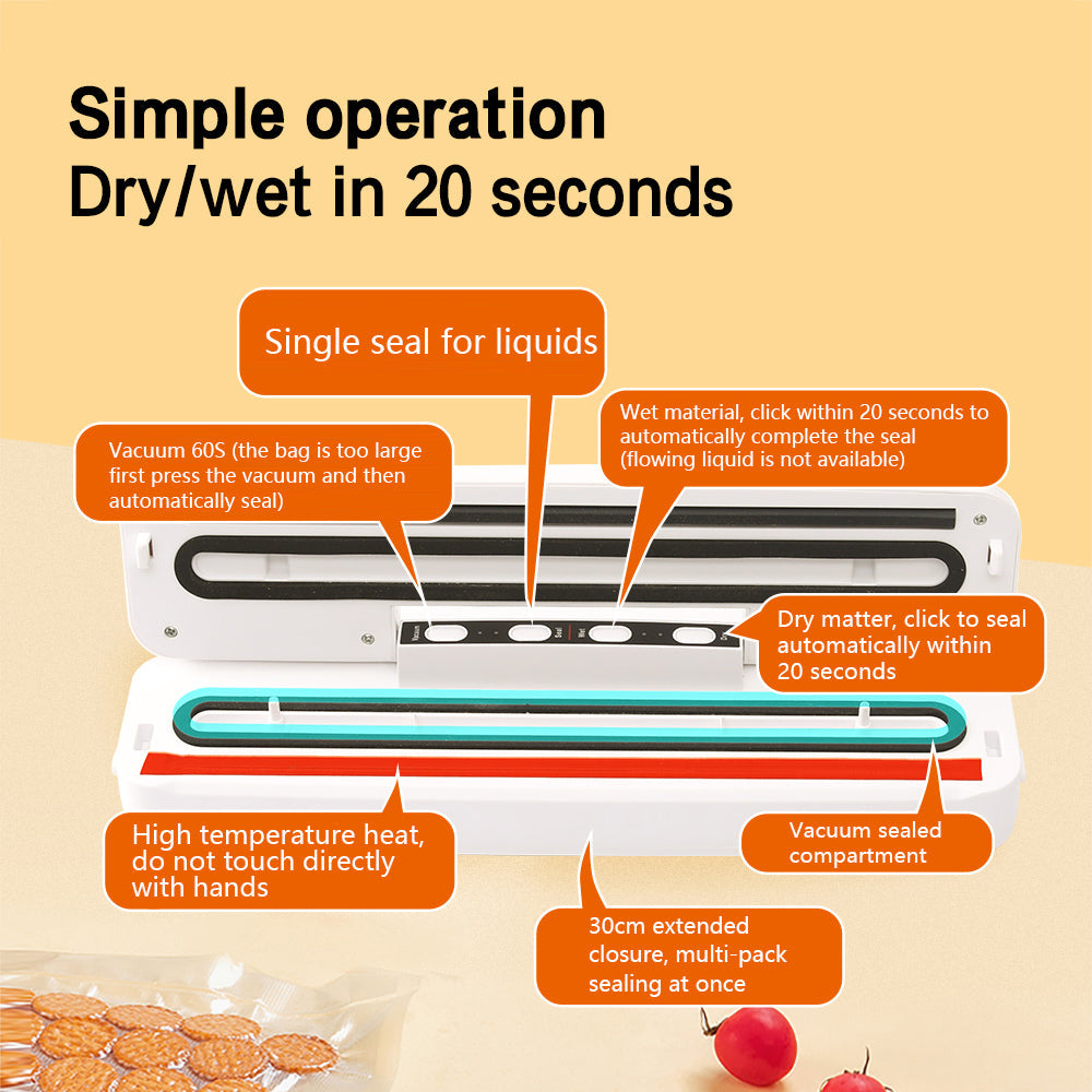 Automatic Food Vacuum Sealer Machine, Dry / Wet / Oil / Powder Modes