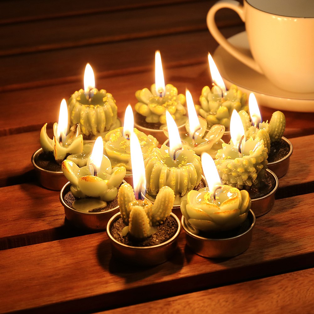 12 Pieces Cactus Tealight Candle