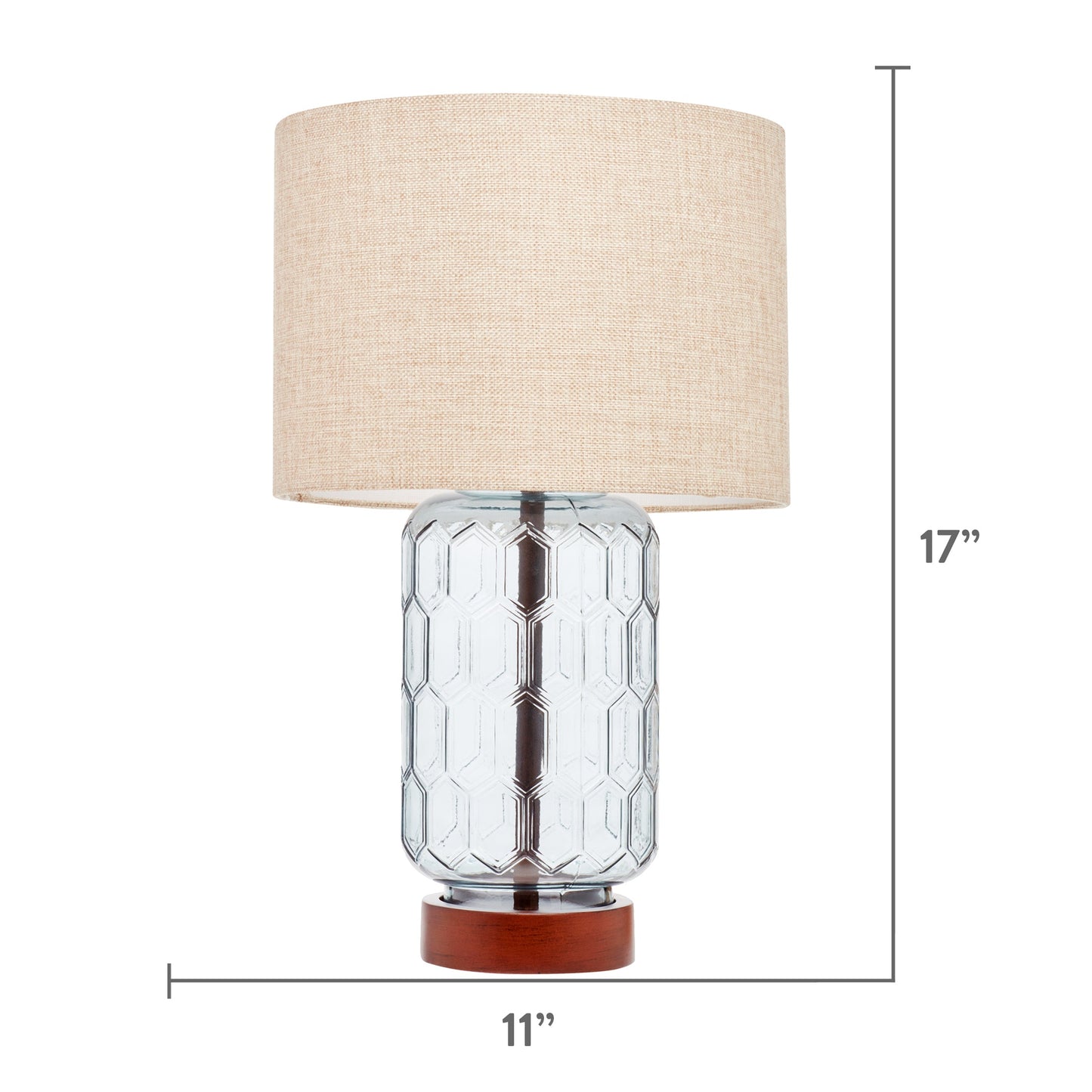 Blue Geo Textured Glass Table Lamp