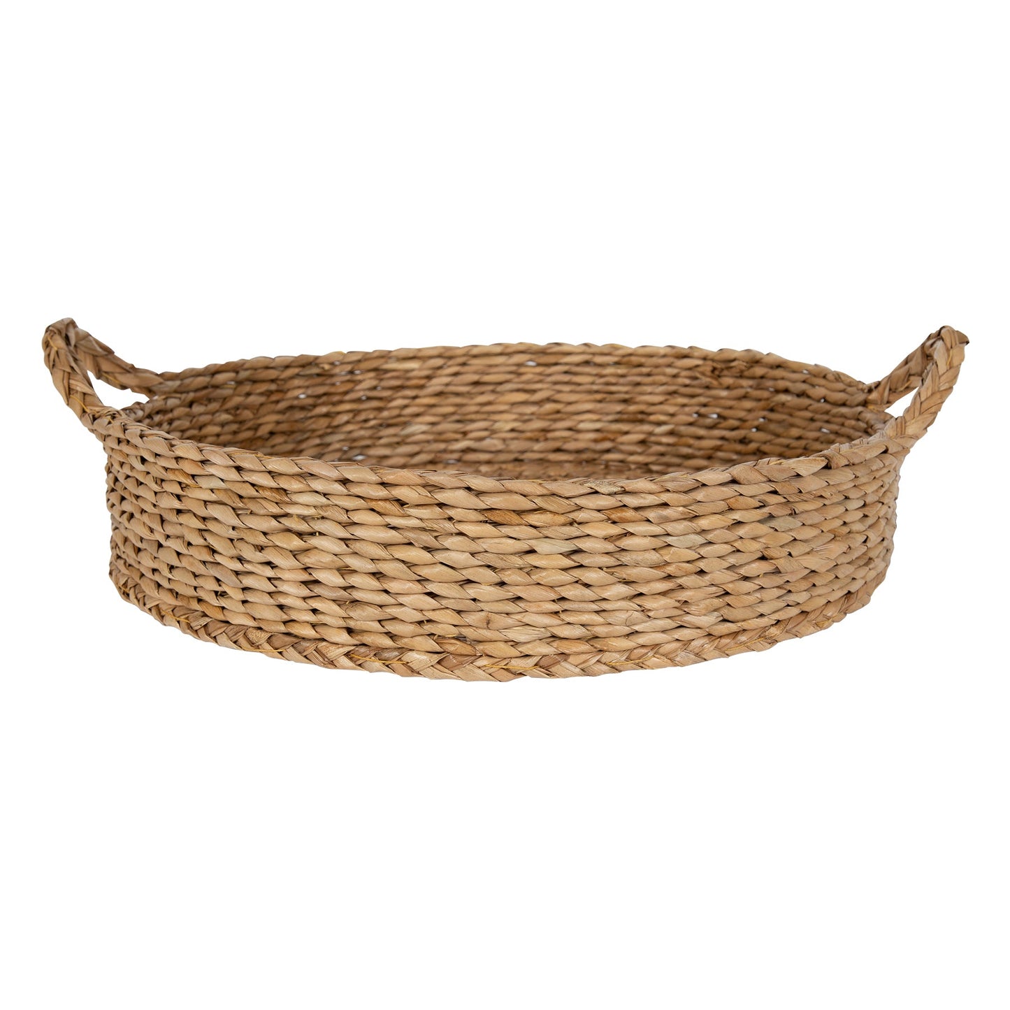16" Round Natural Colored Water Hyacinth Woven Tray