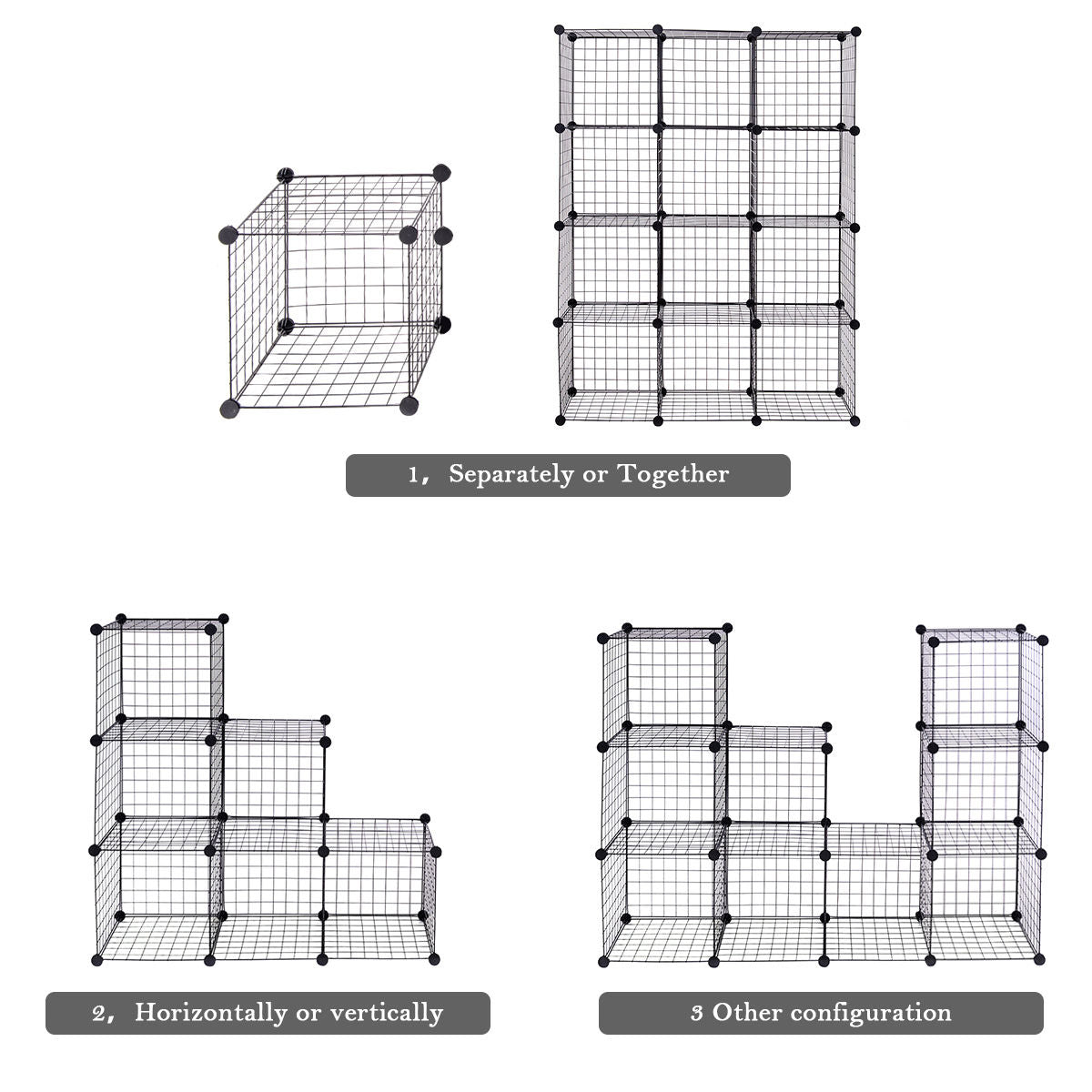 8 Cube Grid Wire Organizer Wardrobe Shelves Bookcase DIY