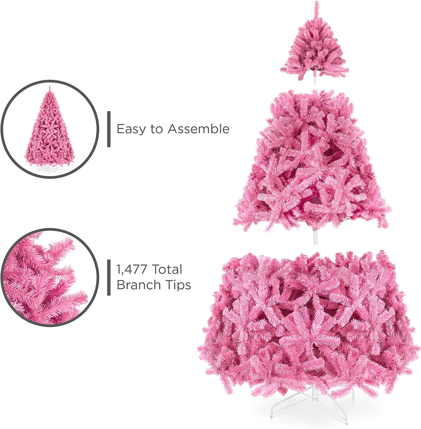 7ft Premium  Artificial Pre-Lit Christmas Tree w/  Ornaments & Star Topper