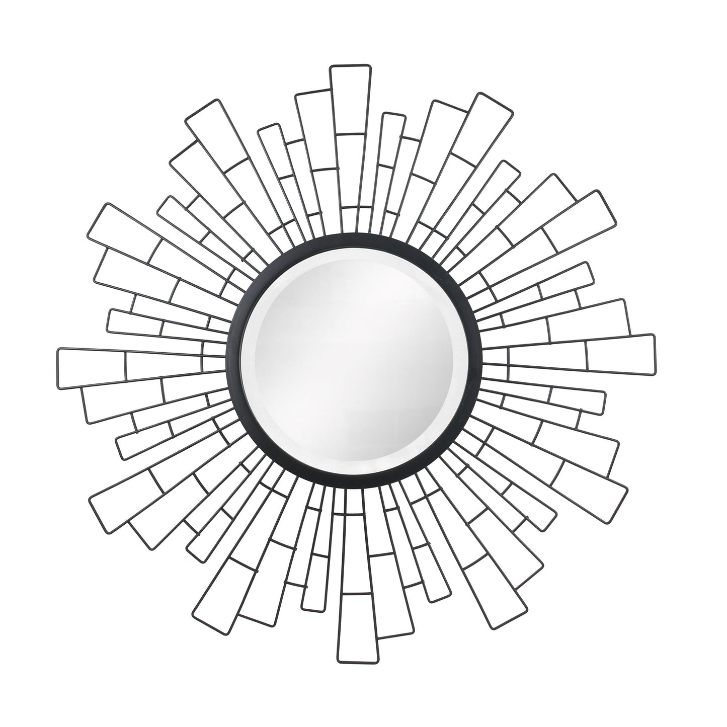 23.6" Traditional Metal Geometric Sunburst Wall Mirror