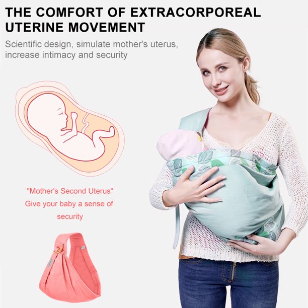 4 in 1 Baby Wrap Ergo Carrier Sling, Infant Breathable Cuddle Up Carrier Wrap, Blue
