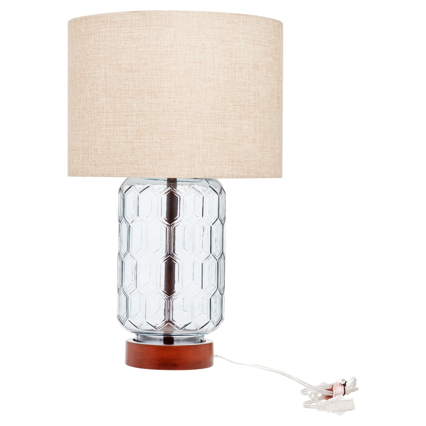 Blue Geo Textured Glass Table Lamp
