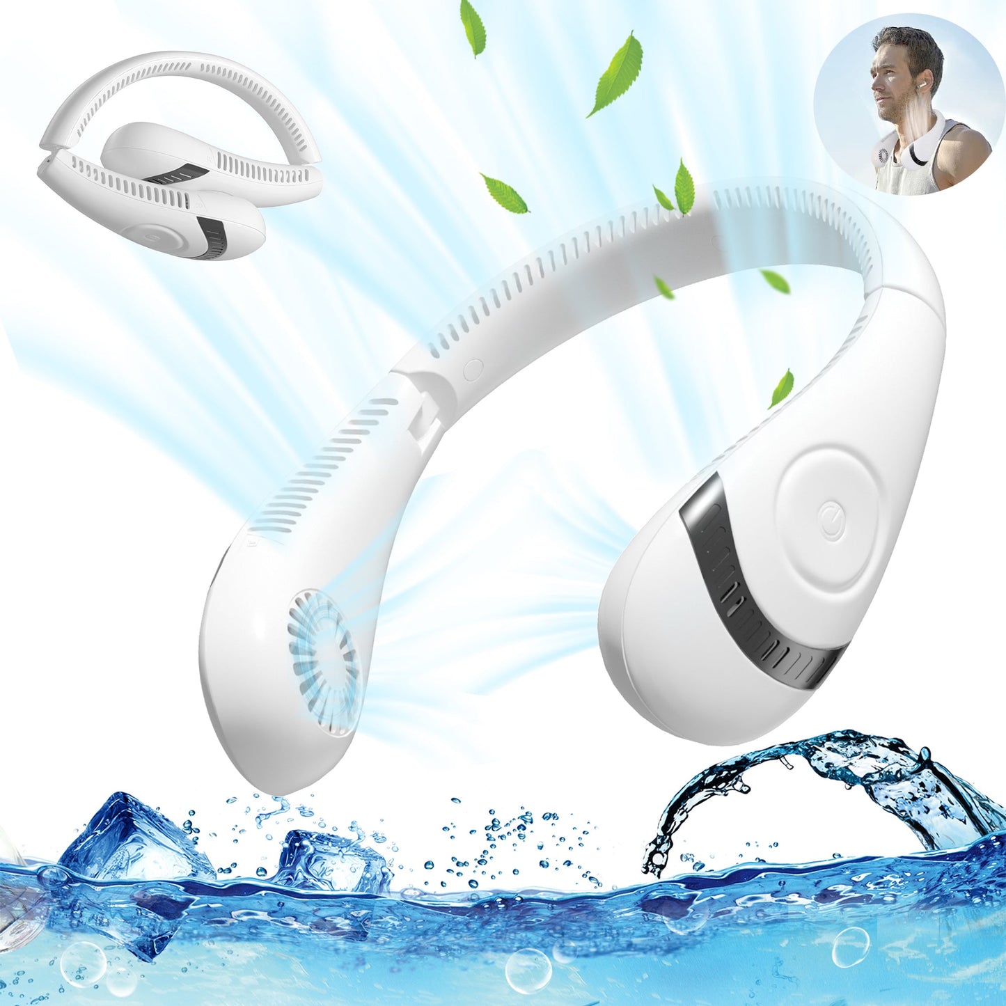 Portable Neck Fan,USB Rechargeable Hands Free Bladeless