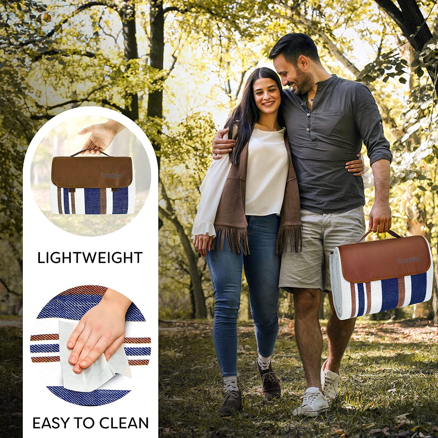 Extra Large Picnic & Outdoor Blanket Dual Layers  Water-Resistant Handy Mat 60x60