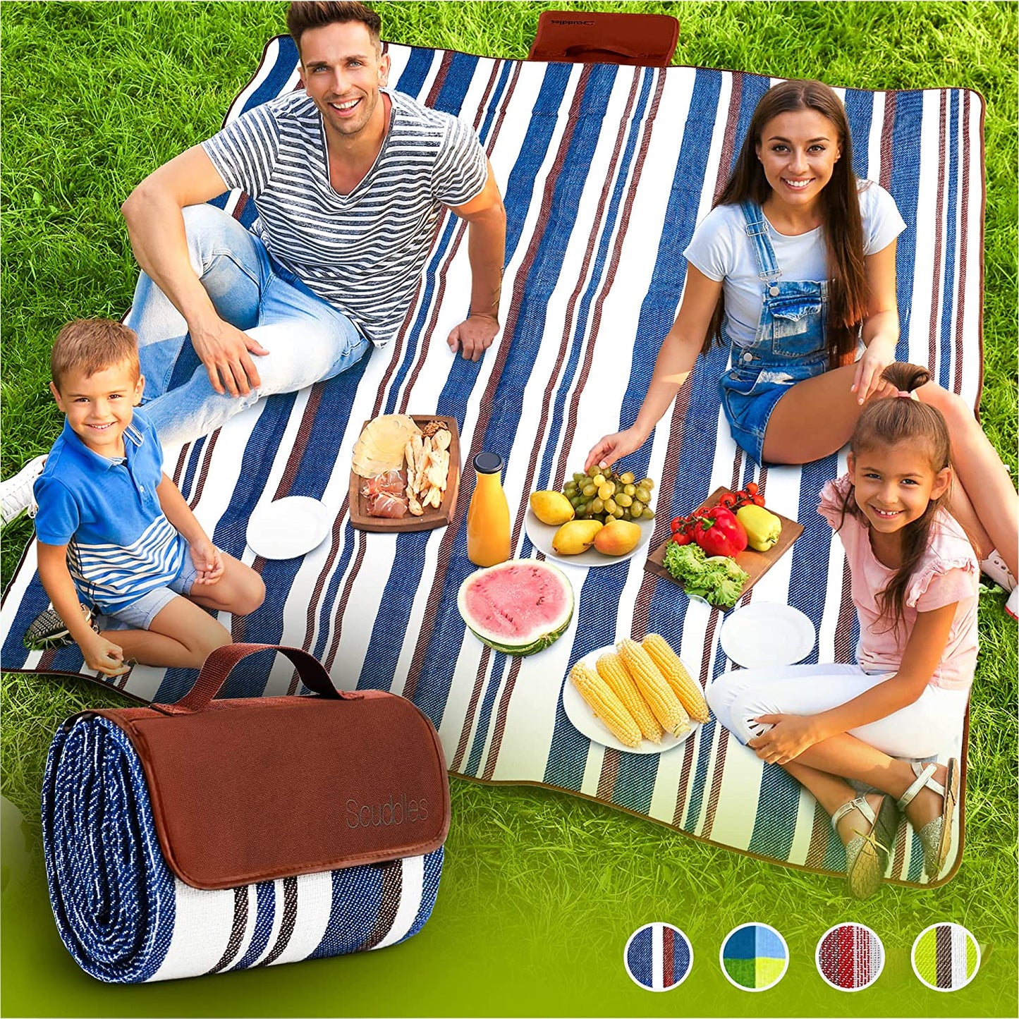Extra Large Picnic & Outdoor Blanket Dual Layers  Water-Resistant Handy Mat 60x60