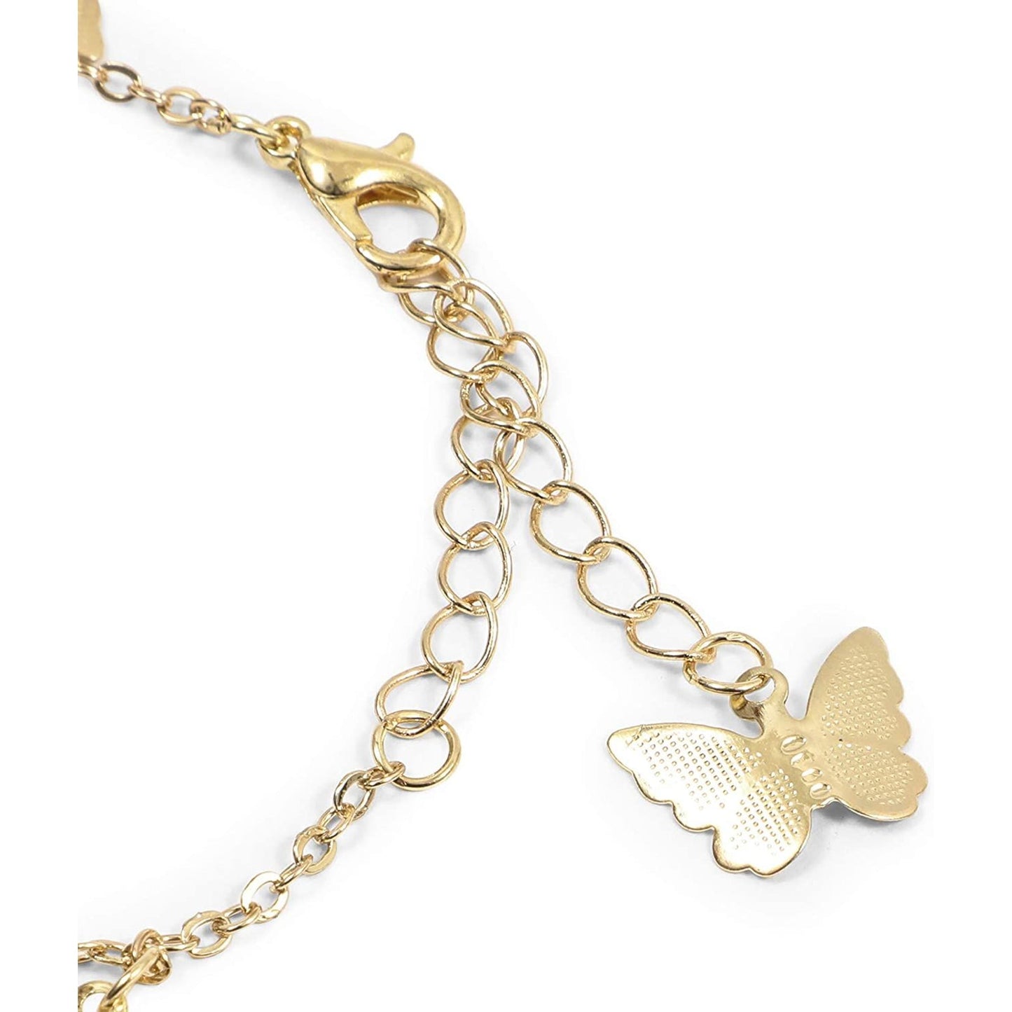 Gold Butterfly Pendant Necklace & Bracelet for Women