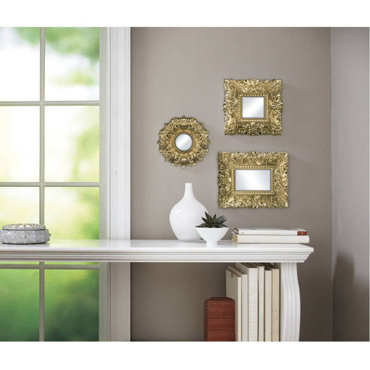 Elegant Baroque Mirrors, Multiple Sizes, Set of 3
