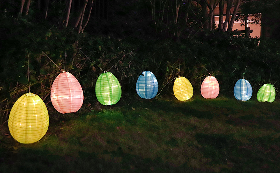 Easter Decor -19.5ft 48 LEDs of 8 Pcs Lantern String Lights