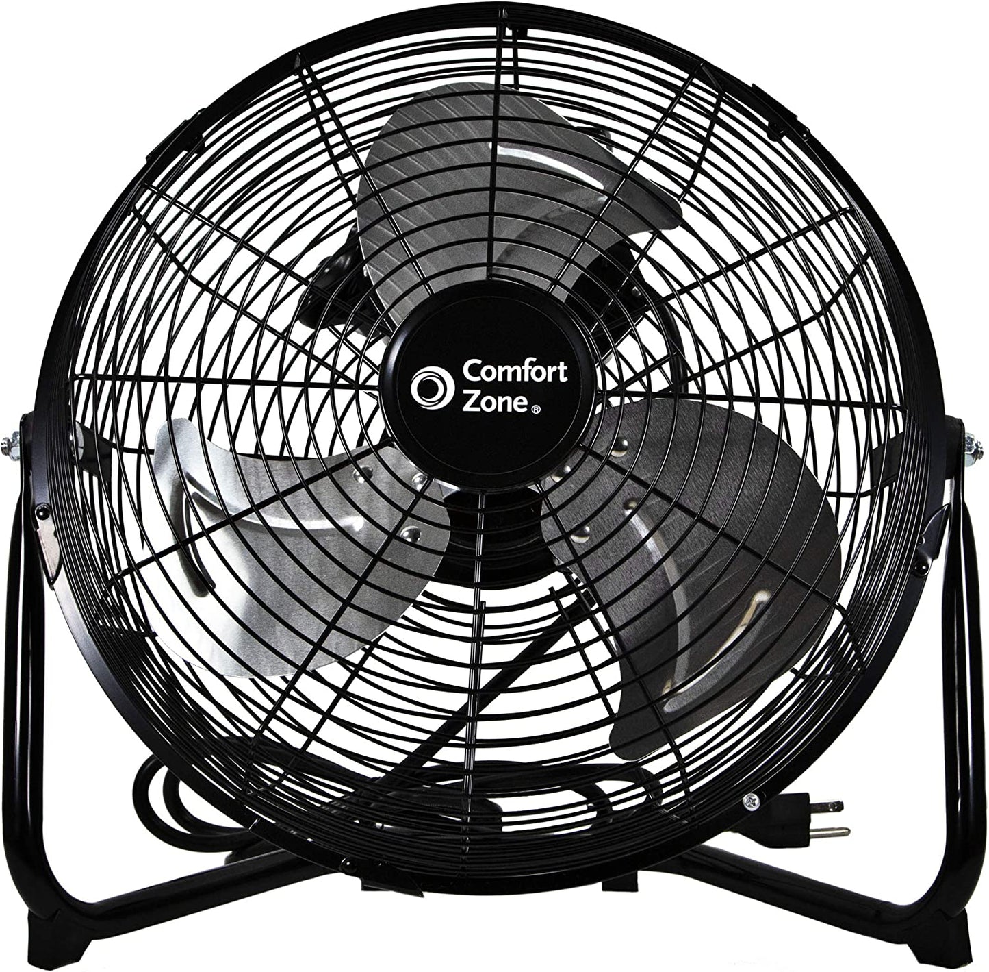 12-inch High-Velocity 3-Speed Floor Fan w/ 180-Degree Tilt, Black