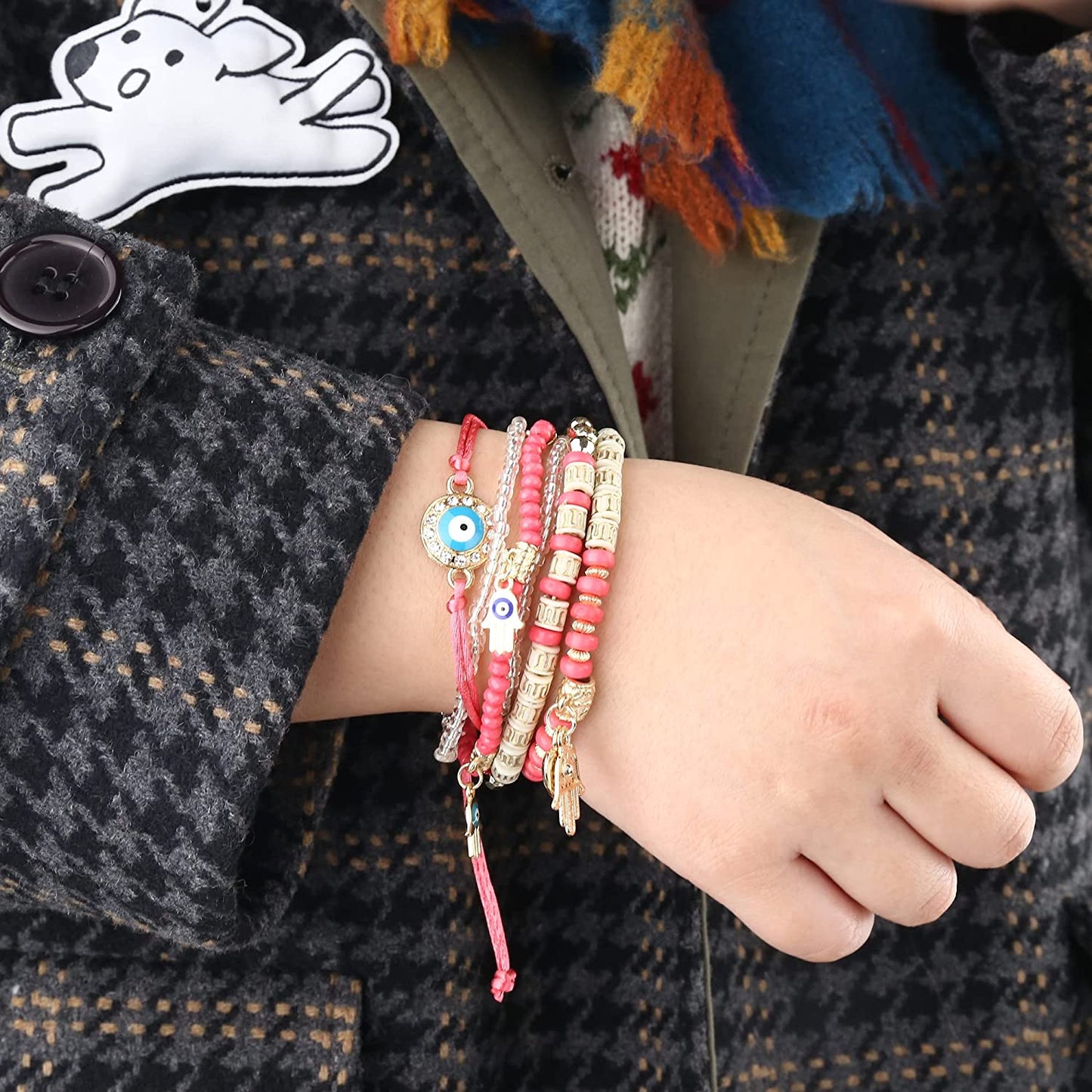3-6 Sets Bohemian Beaded Multilayer Stretch Stackable Bracelet