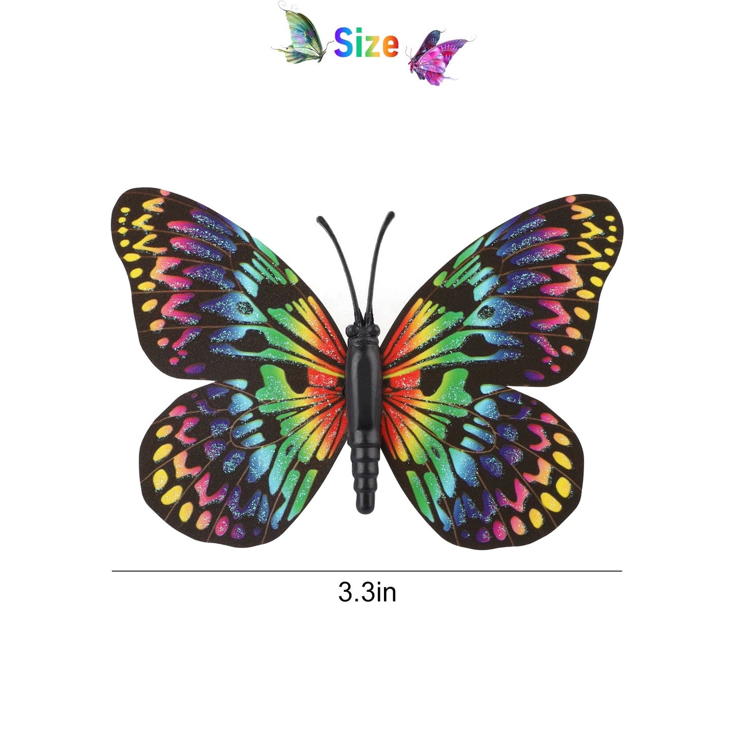 12Pcs Luminous 3D Butterfly Wall Stickers w/ Led Lights