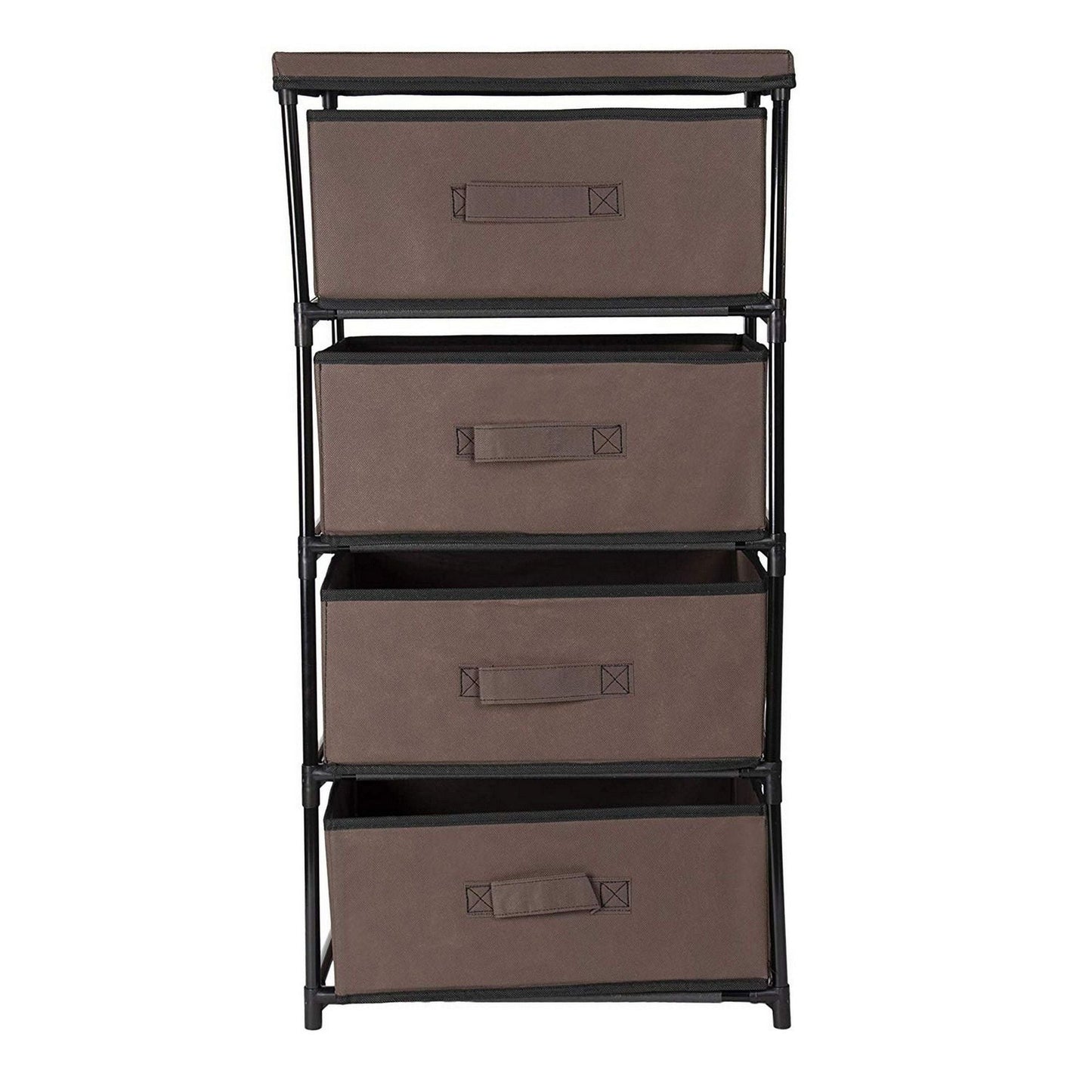 4 Layer Cabinet Clothes Organizer Storage w/  Dark Brown