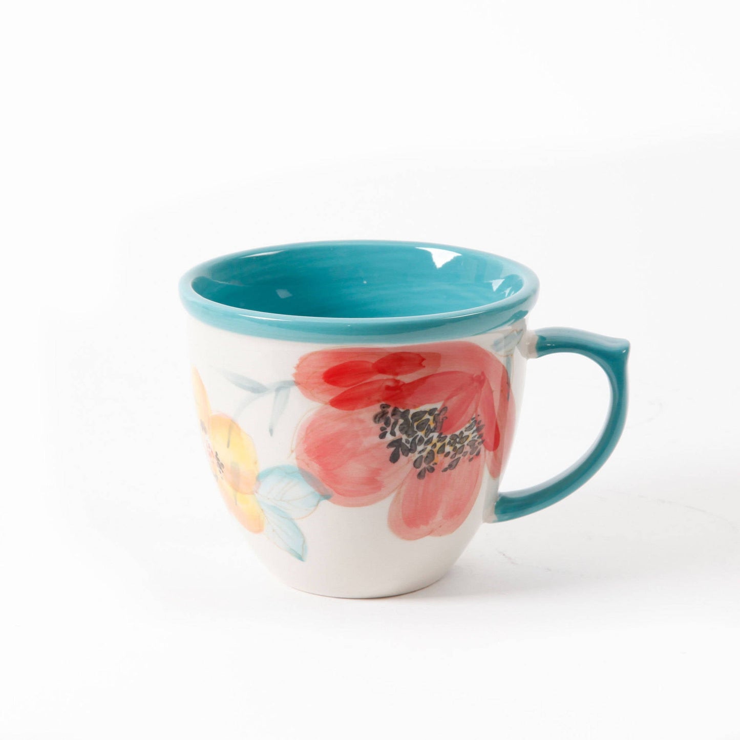 Vintage Bloom 4-Piece 16-Ounce Coffee Cup Set