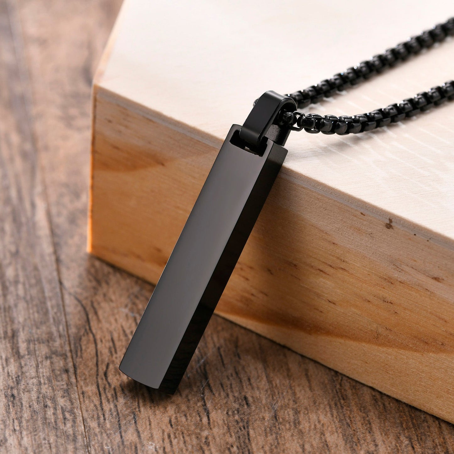 Silver Stainless Steel Roman Bar Necklace for Men