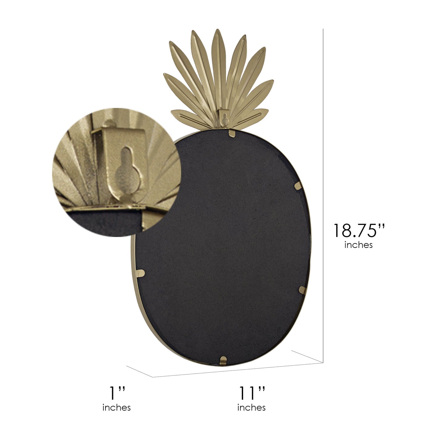 Metal Pineapple Accent Mirror
