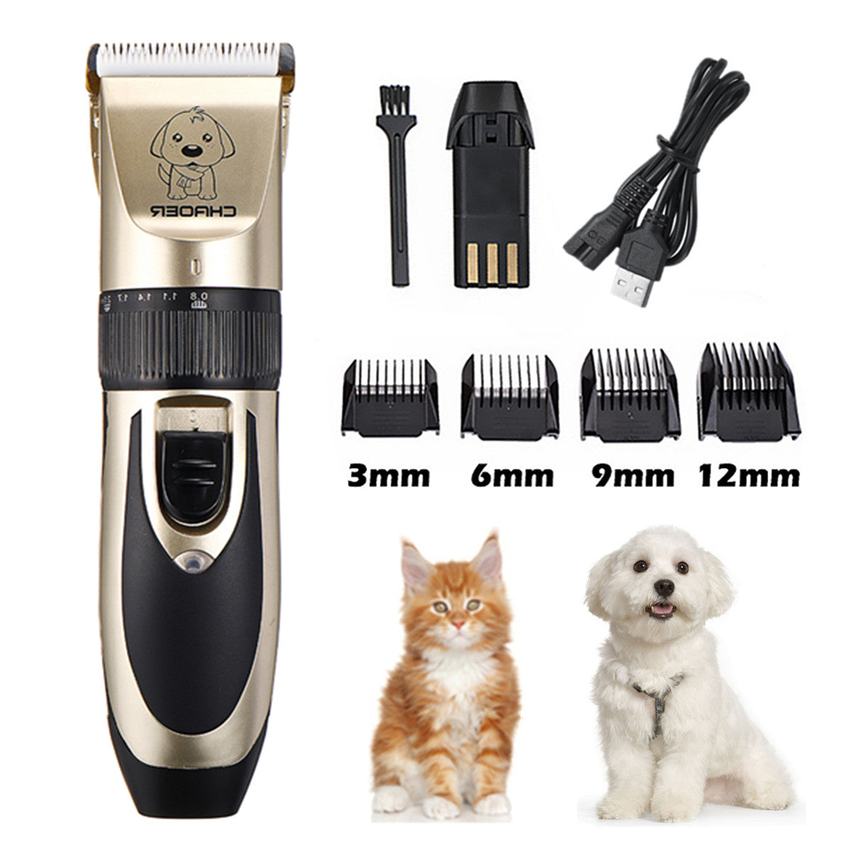 Quiet Electric Pet Hair Clipper Shaver Cordless Grooming Kit