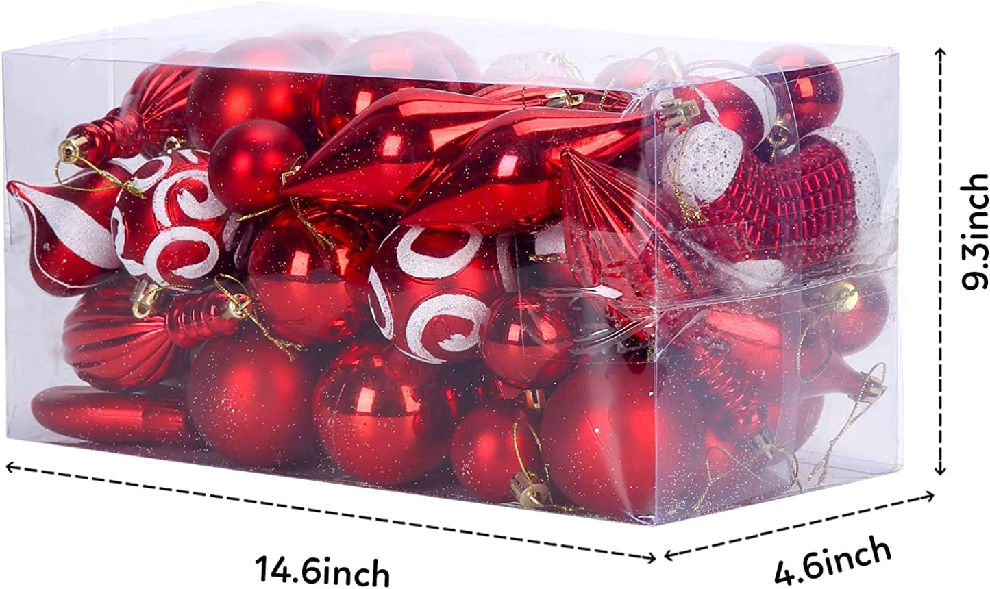 50 Pack Christmas Ball Ornaments Set