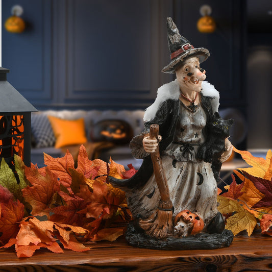 18" Black and Gray Witch Halloween Decoration