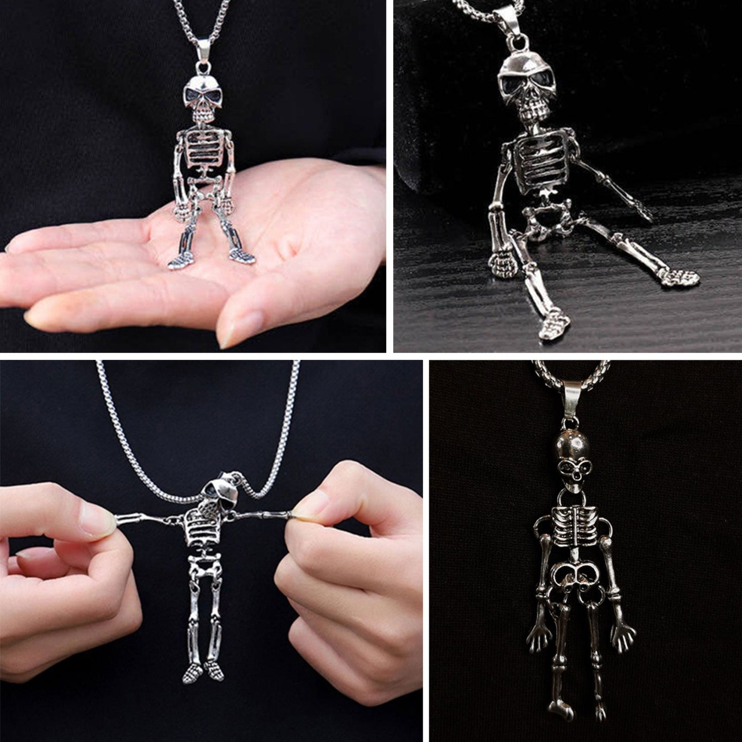 Retro Skeleton Ghost Necklaces for Couple