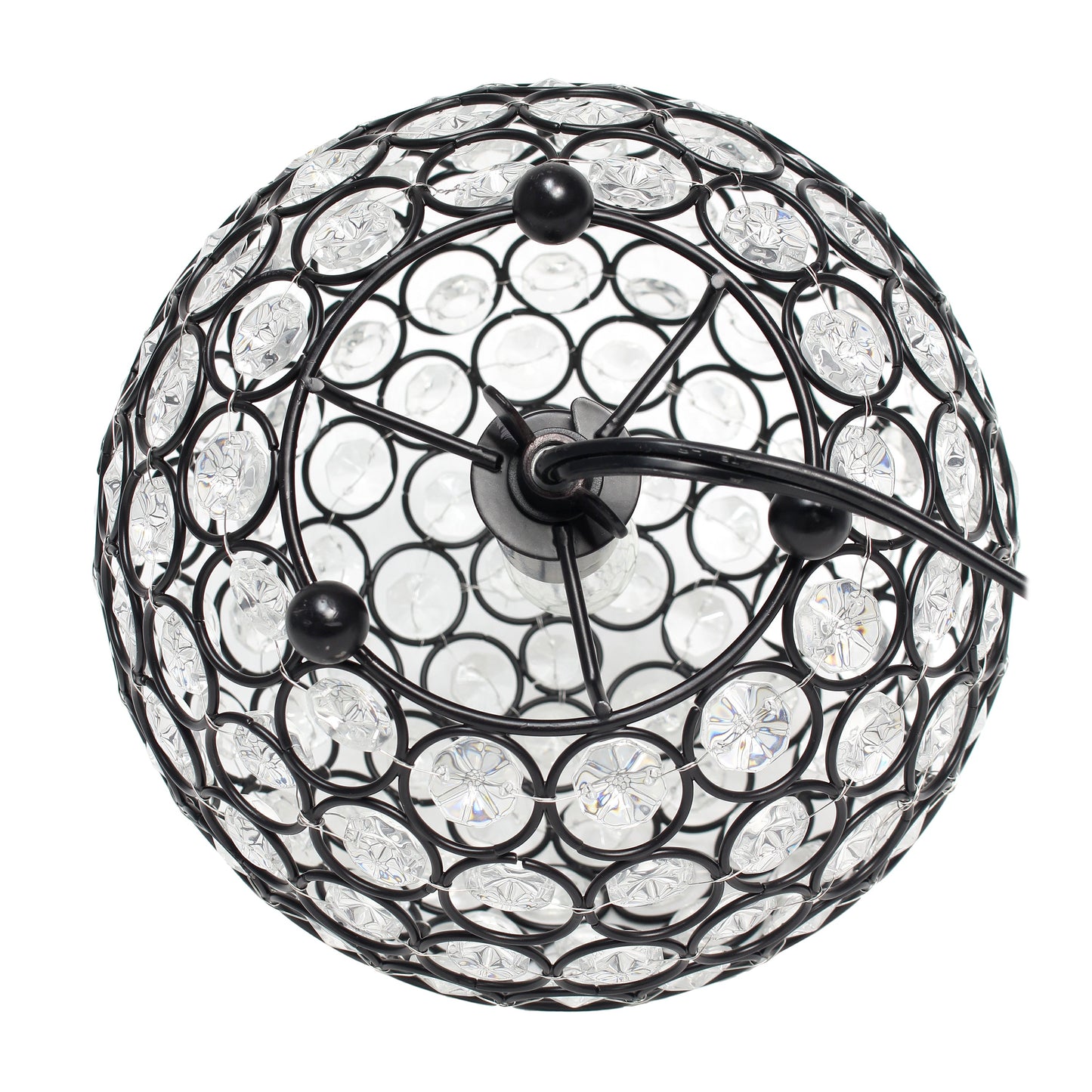 Elegant Designs Elipse 8 Inch Crystal Ball Sequin Table Lamp