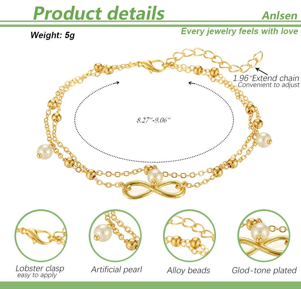 12Pcs Gold Anklets for Women