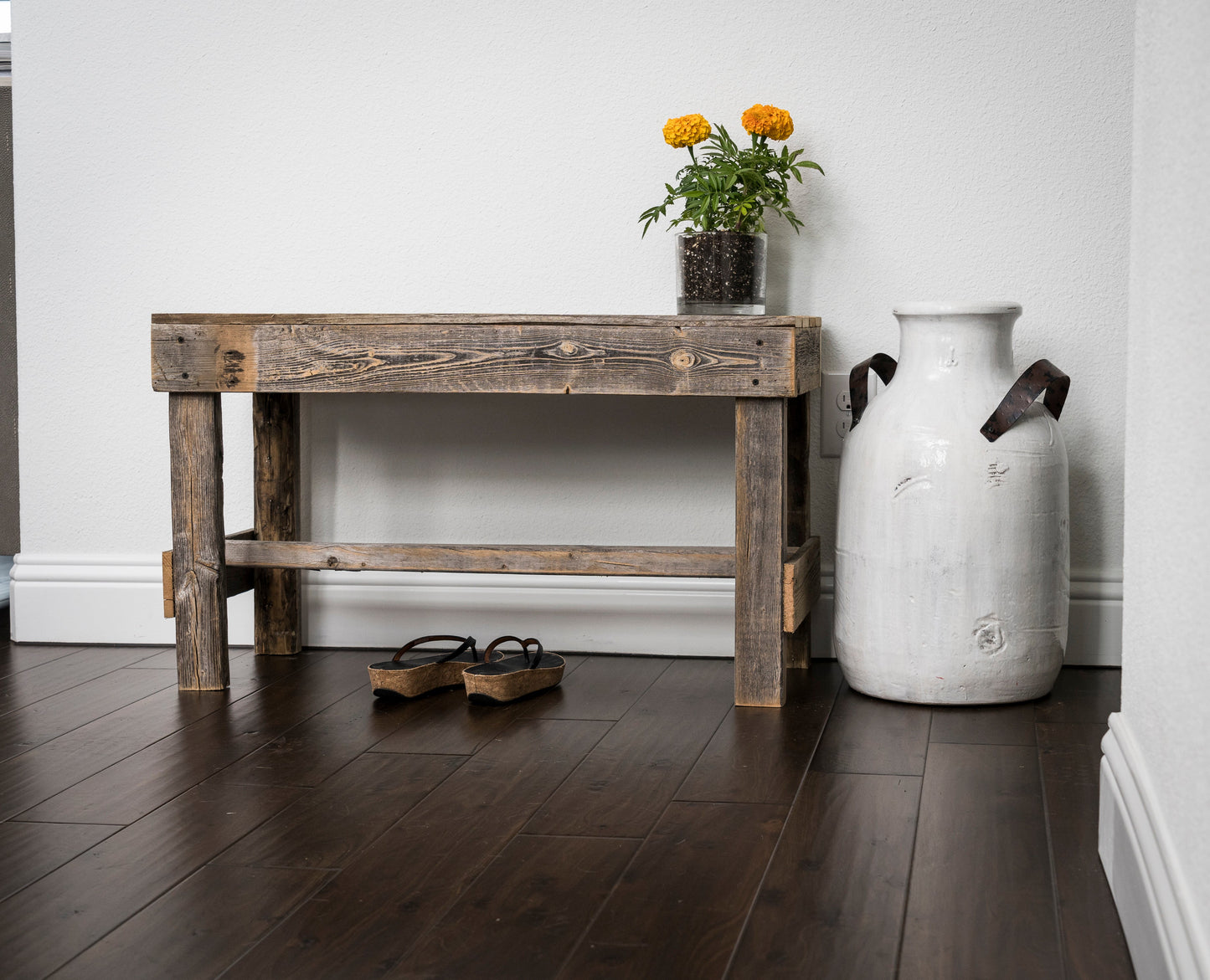 Woven Paths Wood Bench