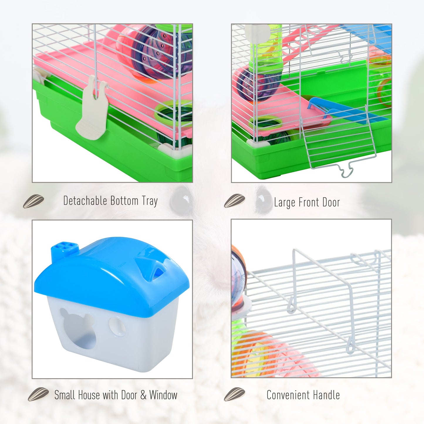 5-Level Hamster & Gerbil Cage Habitat Kit w/ Exercise Wheel & Play Tubes