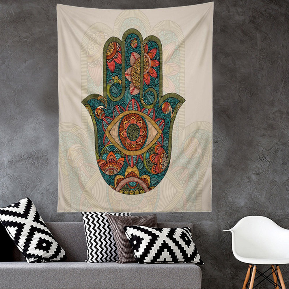 Hamsa Hand Medallion Evil Eye Tapestry for Home Decoration