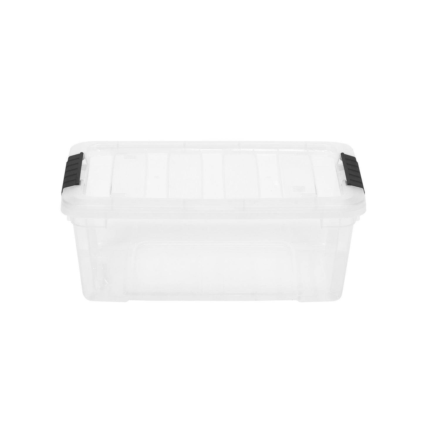 12 Qt Clear Plastic Storage Box with Latches, 6 Pack