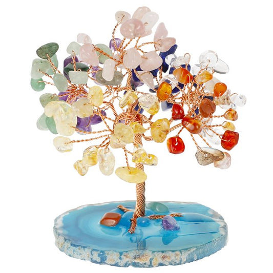 Natural Crystal Tree with Amethyst Cluster Crystal Base Tree Figurines Feng Shui Desk Decor