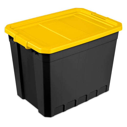 Plastic 27 Gallon Stacker Tote Yellow for Storage