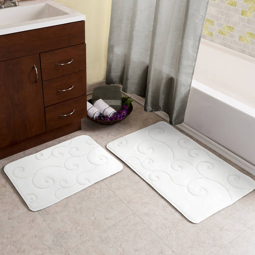 2-Pieces Memory Foam Bath Mat Set