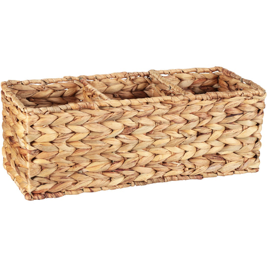 Woven Water Hyacinth Tank Basket, Natural