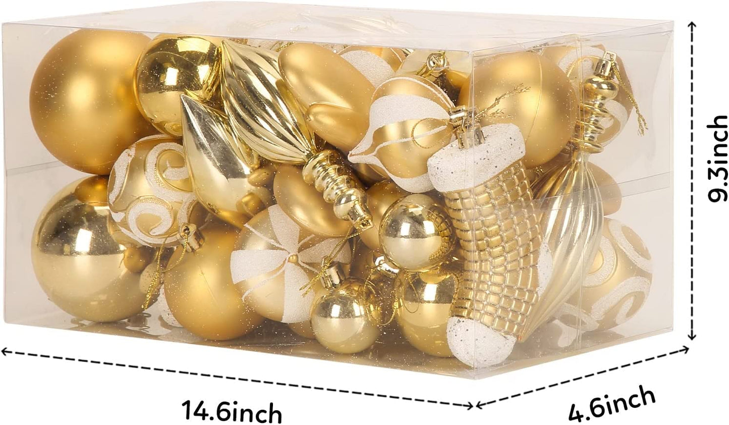 50 Pack Christmas Ball Ornaments Set