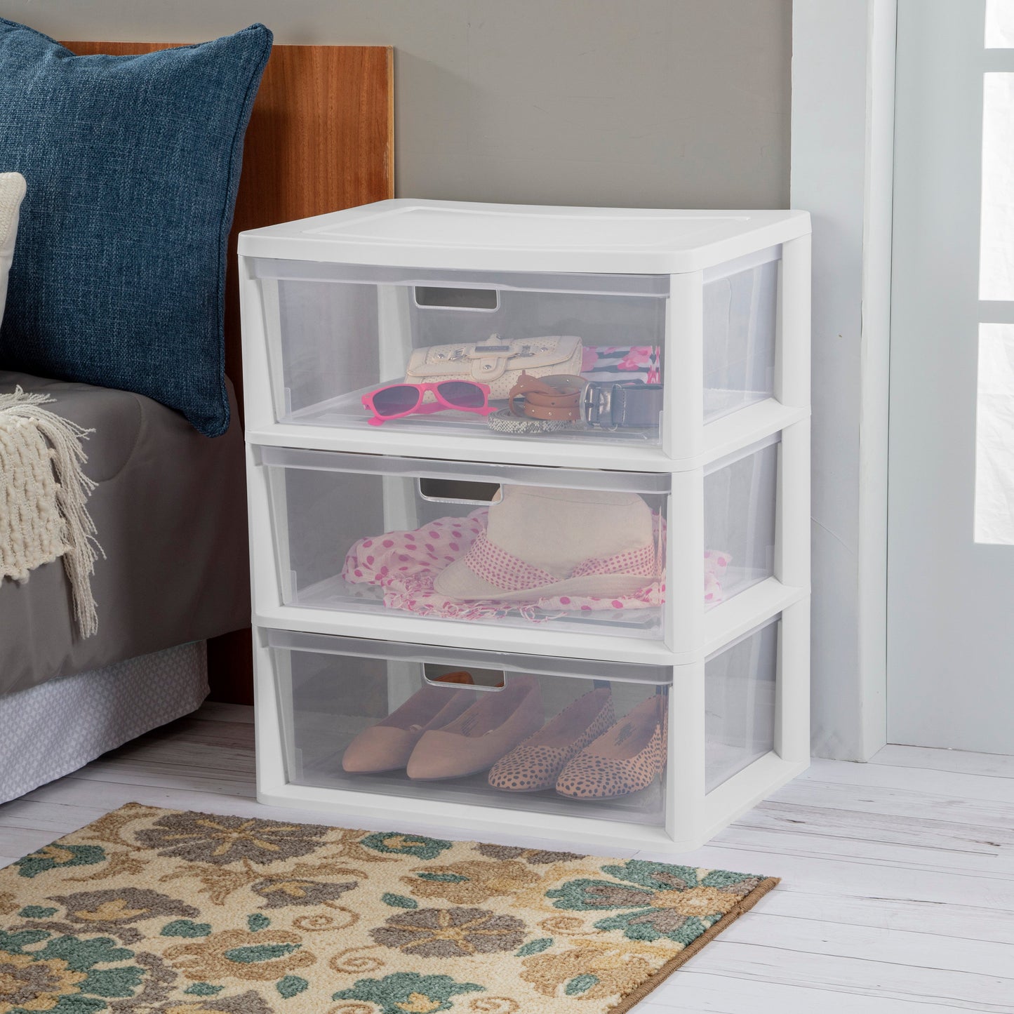 3 Drawer Tower Plastic Organizer