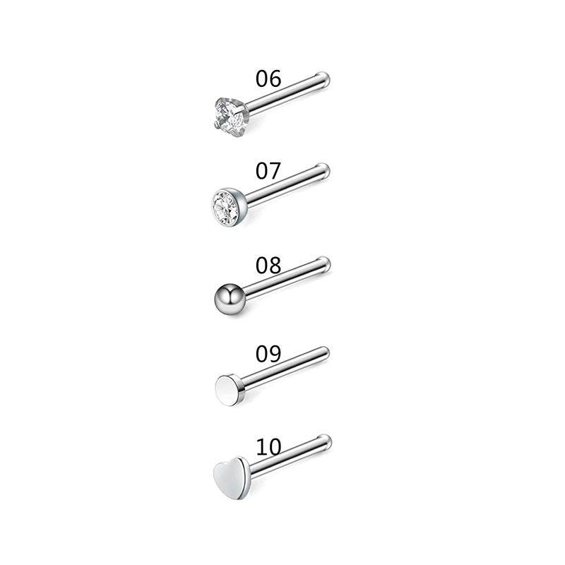 21 Pcs Nose Rings Studs L Shape - Hypoallergenic