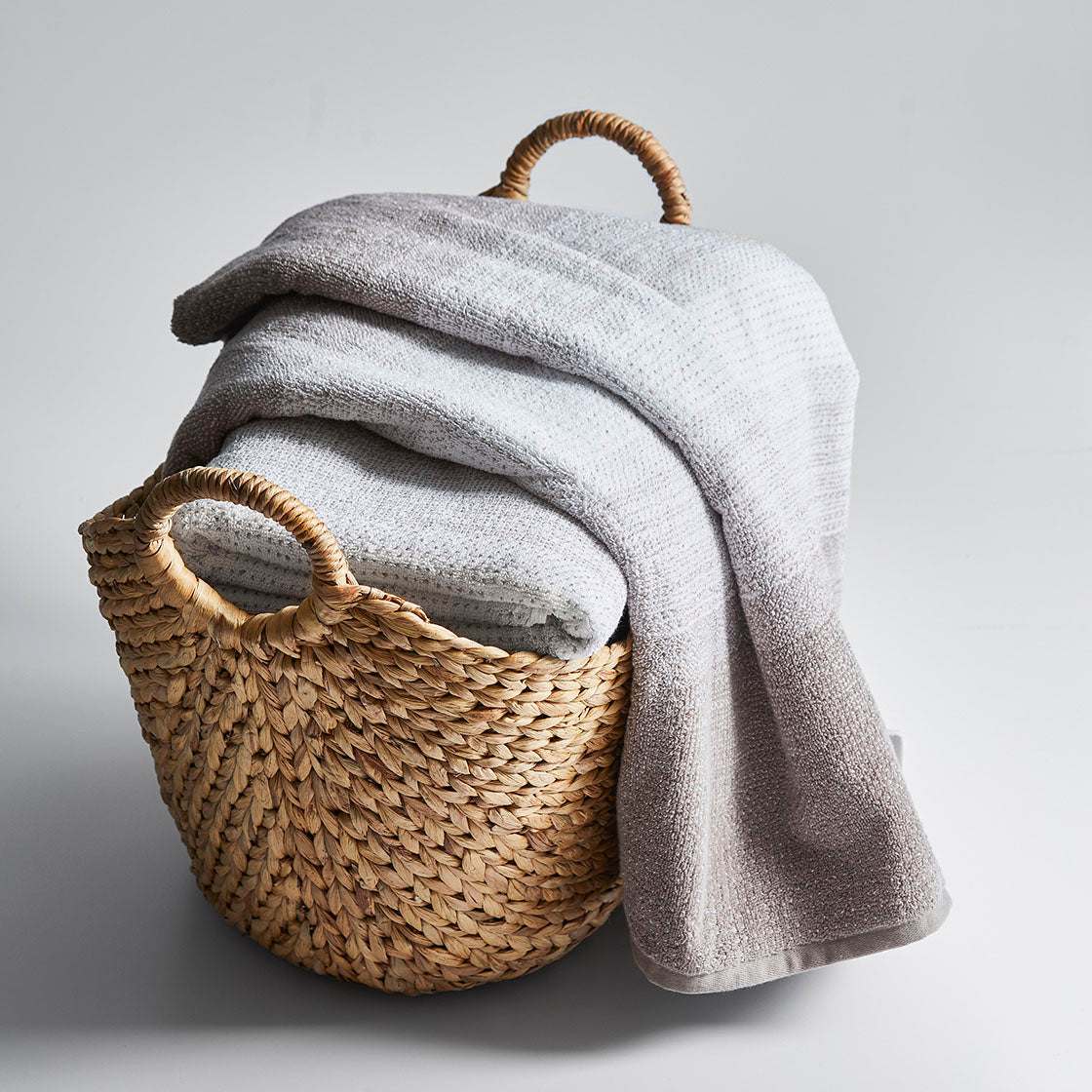 Large Natural Water Hyacinth Boat Basket, Set of 2