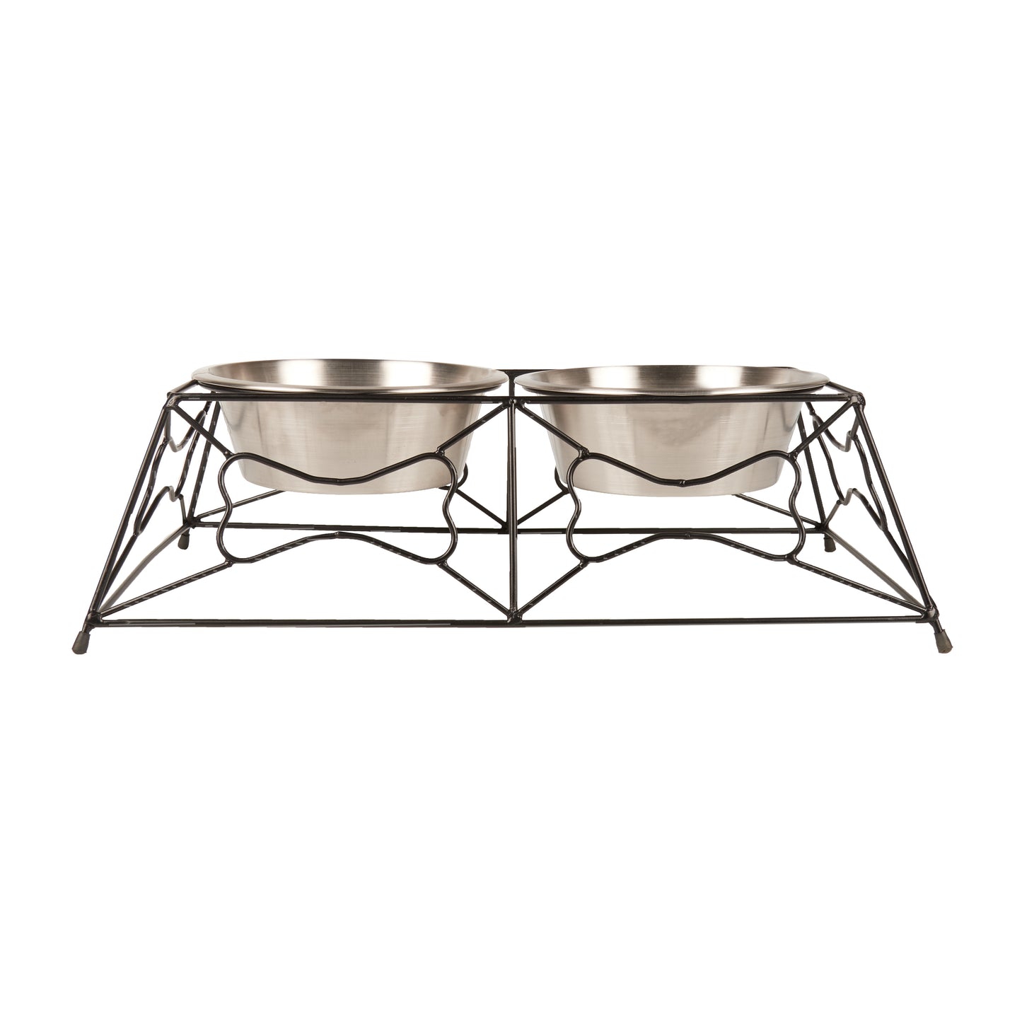 Iron Bone Elevated Pet Diner with Steel Bowls, Large, 54 fl oz.