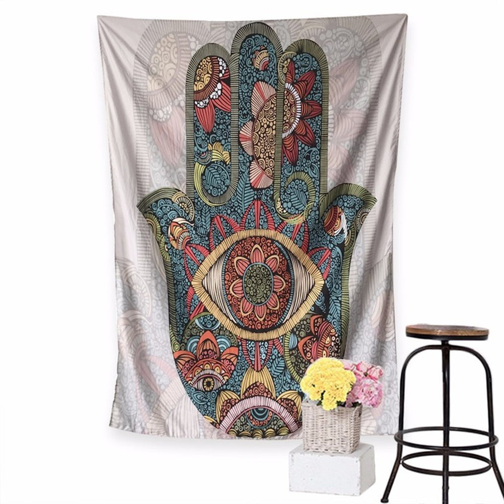 Hamsa Hand Medallion Evil Eye Tapestry for Home Decoration