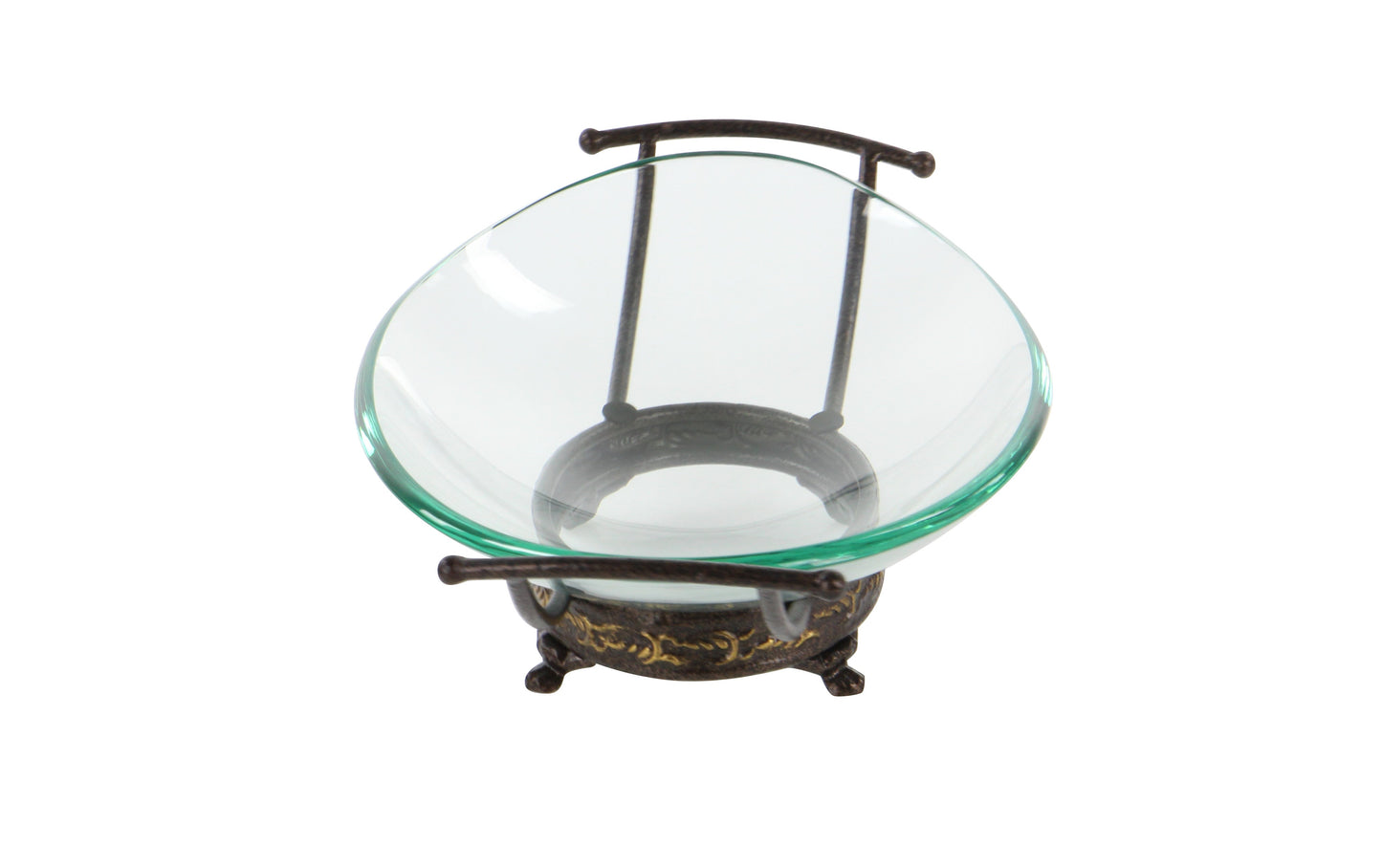 17" x 5" Gold Glass Traditional Serving Bowl