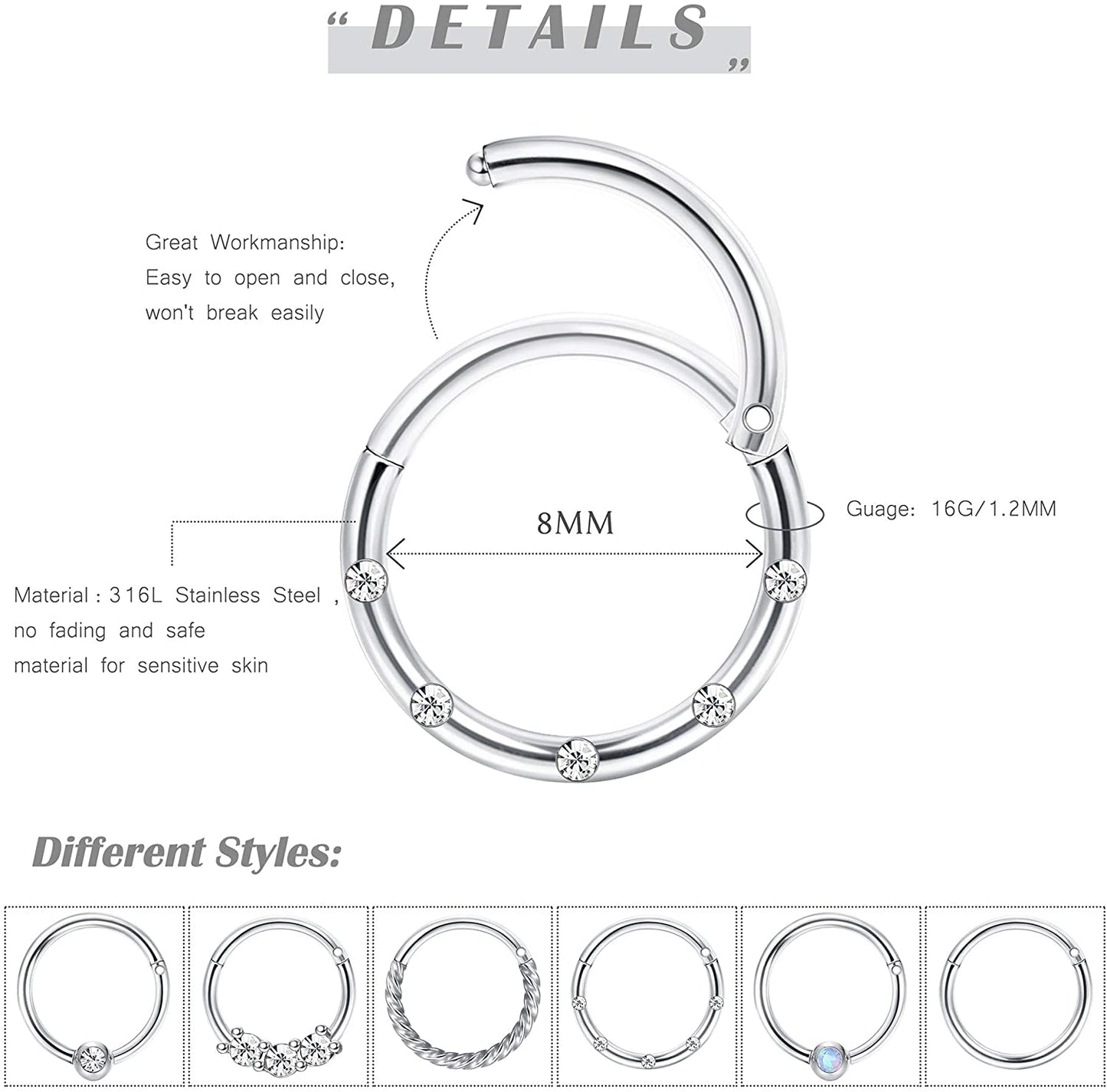 Cartilage Hoop Earrings for Men/Women