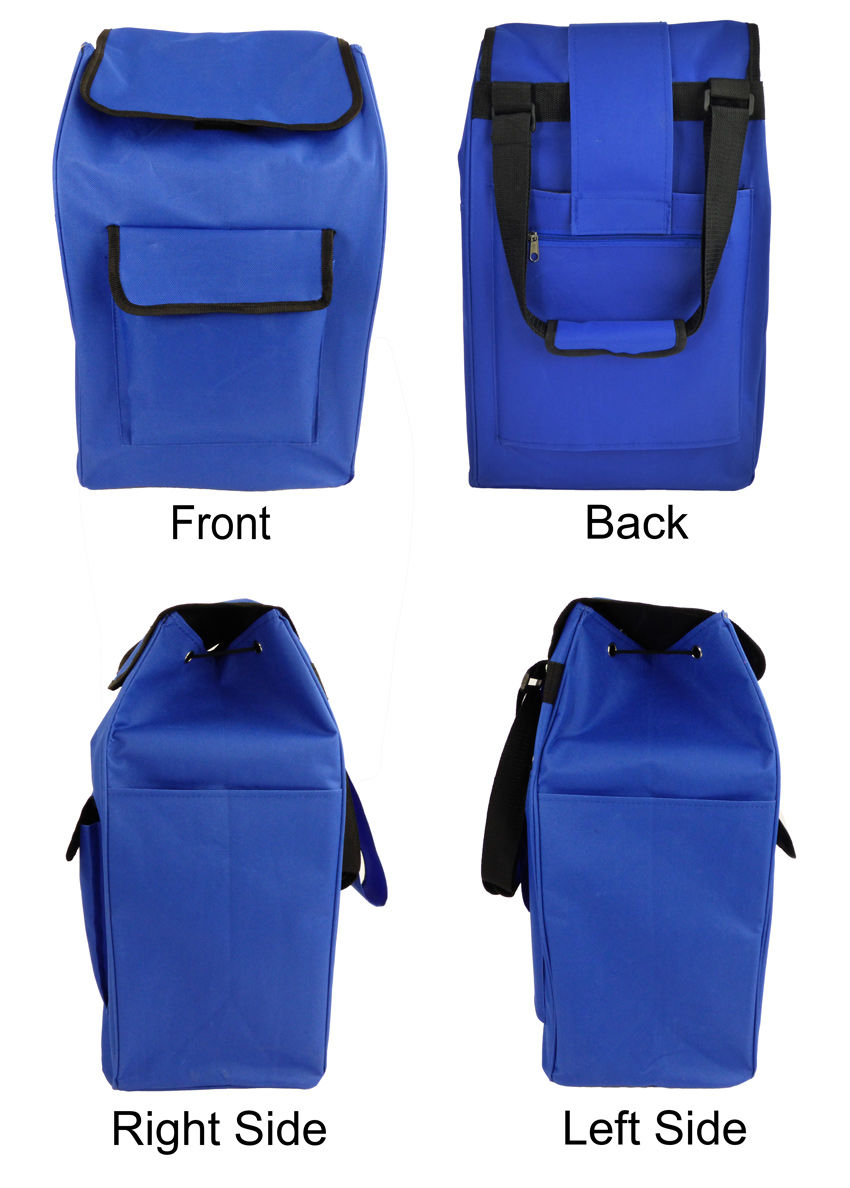 Tri Wheel Foldable Utility Storage Grocery Cart With Waterproof Bag